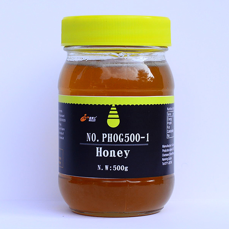 500g sklenená fľaša medu 3