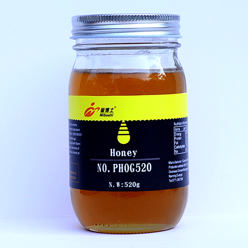 520 g mjaltë në shishe qelqi